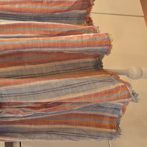 Free People Summer Nights Striped Tunic Cotton Blue Pink Womens Size Medium - Picture 8 of 13